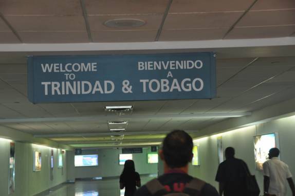 Chegada ao aeroporto de Port of Spain, em Trinidad e Tobago